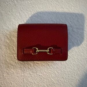 Michael Kors Carson small flap Wallet cherry pebbled leather